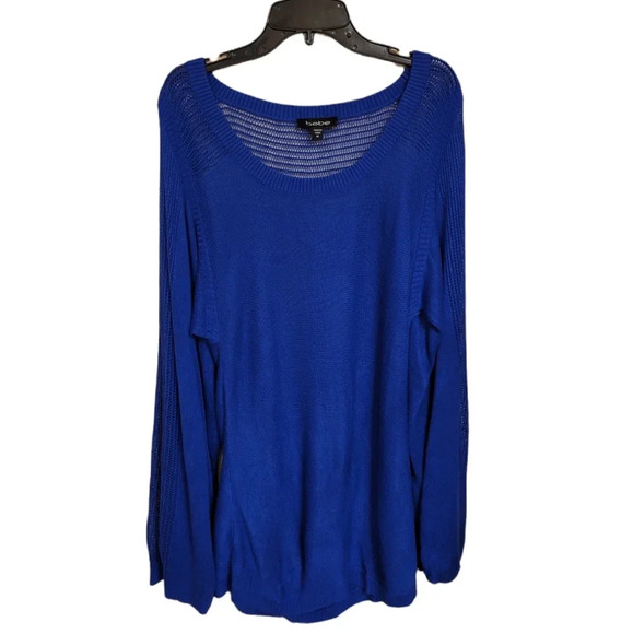 bebe blue knitted top - Picture 1 of 8
